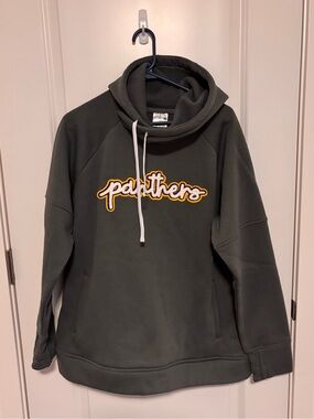 Authentic Gray 'Panthers' Pullover Hoodie with Drawstring